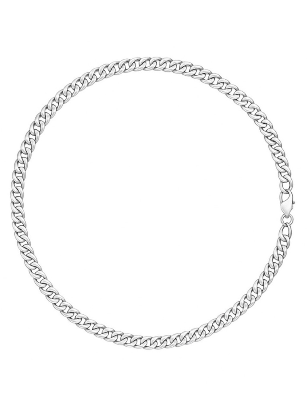 Stainless Steel Cuban Link Chain Necklace 24” 5mm Silver Curb Chain